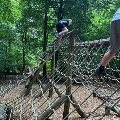 Children on climbing frame